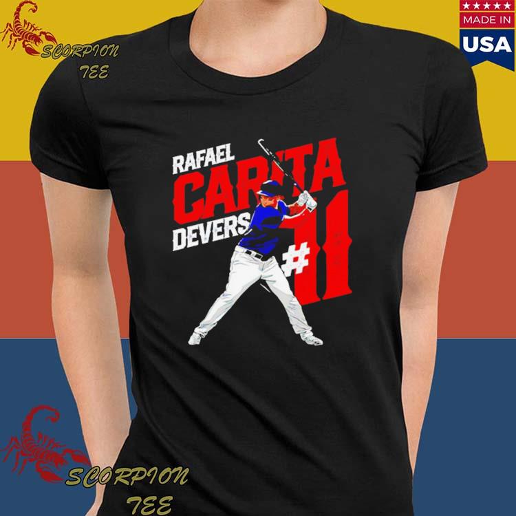 Official rafael devers carita name and number Boston baseball T