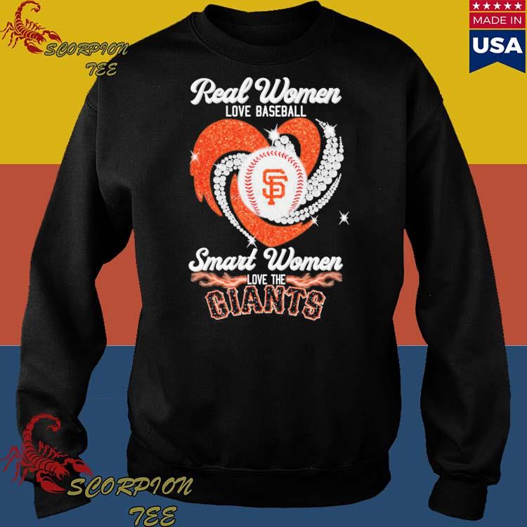 Real Women Love Baseball Smart Women Love The San Francisco Giants Diamond  Heart T-Shirts, hoodie, sweater, long sleeve and tank top