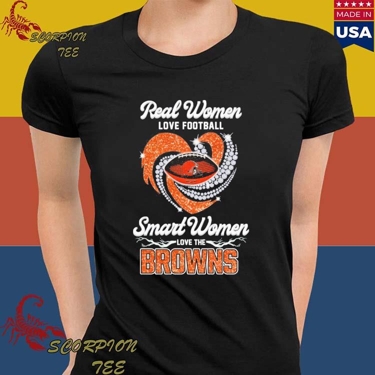 Real women love Football smart women love the Cleveland browns champions  diamond heart T-shirts, hoodie, sweater, long sleeve and tank top