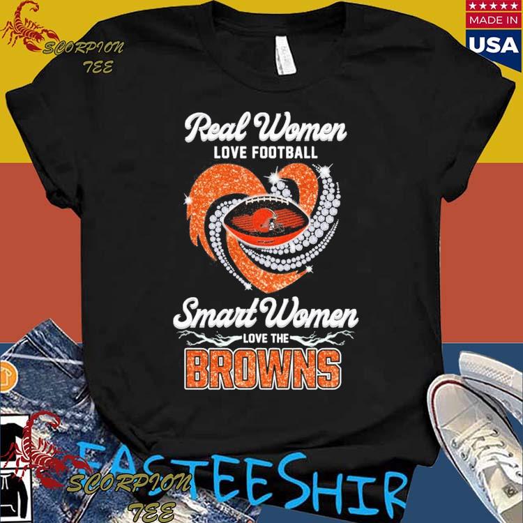 Official real women love Football smart women love the Cleveland browns  champions diamond heart T-shirts, hoodie, tank top, sweater and long sleeve  t-shirt