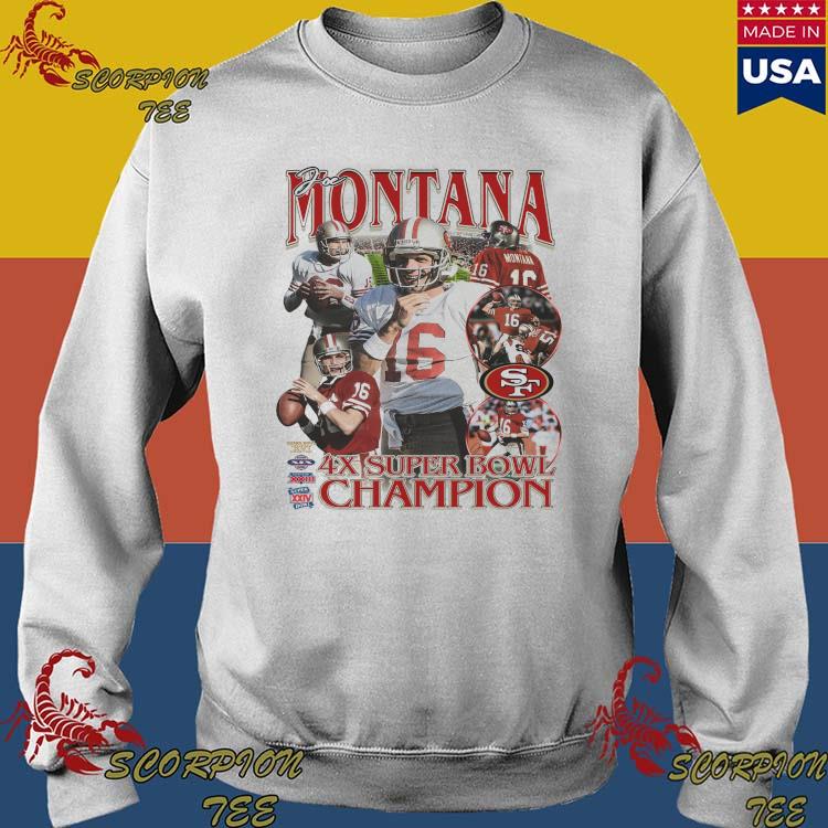 Cheap San Francisco 49ers Joe Montana Team Logo Gray Pullover