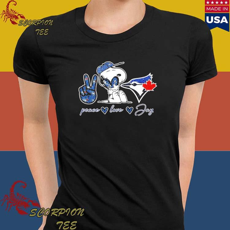 Official snoopy Peace Love Toronto Blue Jays Shirt, hoodie, tank top,  sweater and long sleeve t-shirt