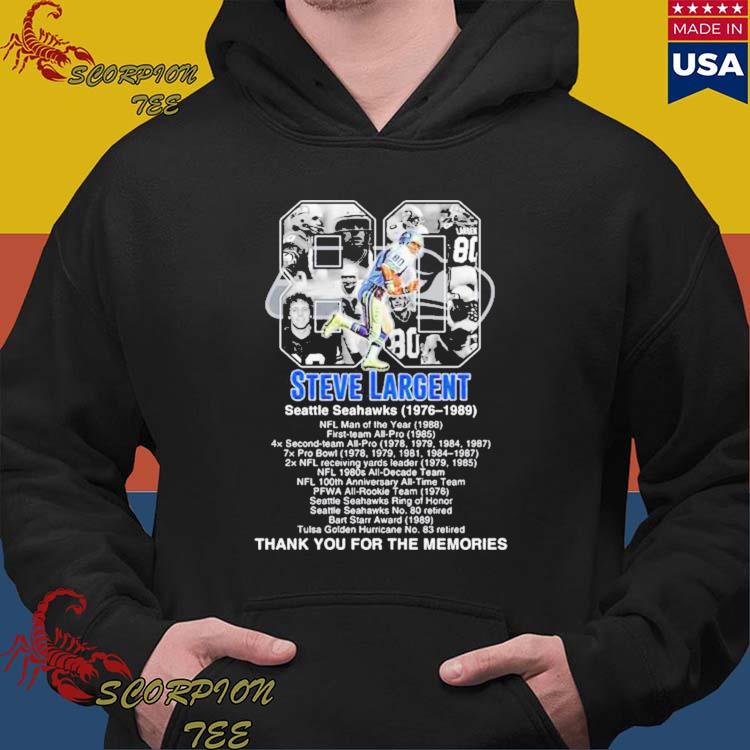 Official steve Largent Seattle Seahawks Thank You For The Memories Shirt,  hoodie, sweater, long sleeve and tank top