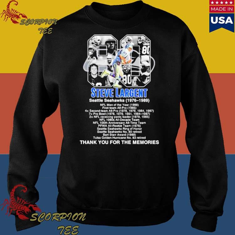 Official steve Largent Seattle Seahawks Thank You For The Memories Shirt,  hoodie, sweater, long sleeve and tank top