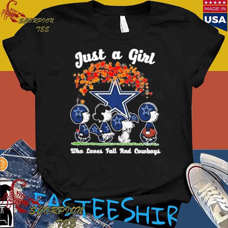 Official The Peanuts Just a girl who loves fall and Dallas Cowboys Shirt -  Limotees