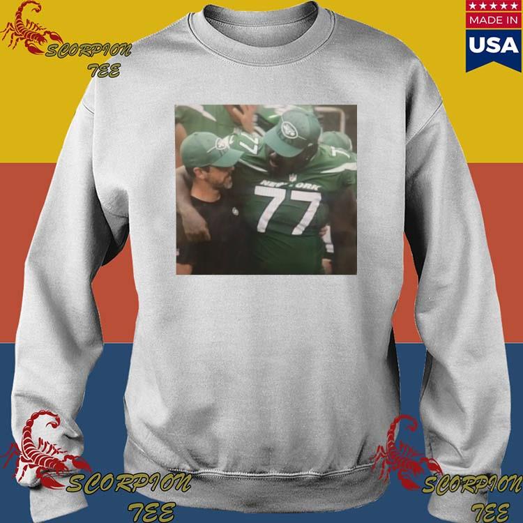 Official aaron Rodgers Hugging Mekhi Becton T-Shirts, hoodie, tank top,  sweater and long sleeve t-shirt