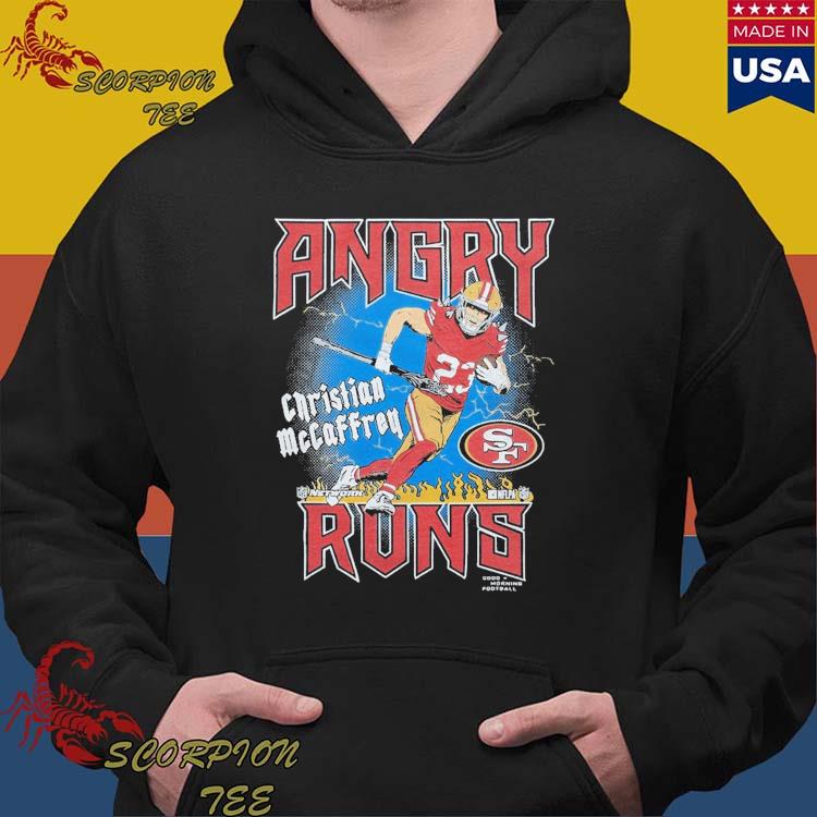 Original Angry Runs San Francisco 49ers Christian McCaffrey T-shirt,Sweater,  Hoodie, And Long Sleeved, Ladies, Tank Top