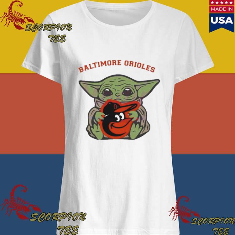 Baby Yoda Hug Logo Baltimore Orioles Sport 2023 Shirt - Peanutstee