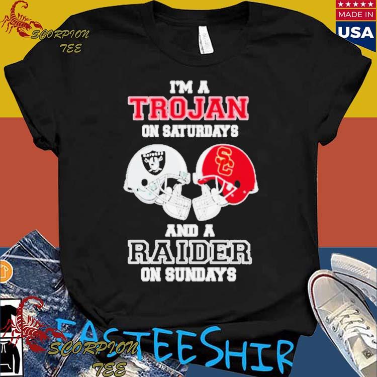 I'm A Trojans On Saturdays And A Raiders On Sundays Helmet 2023 T Shirt -  Limotees