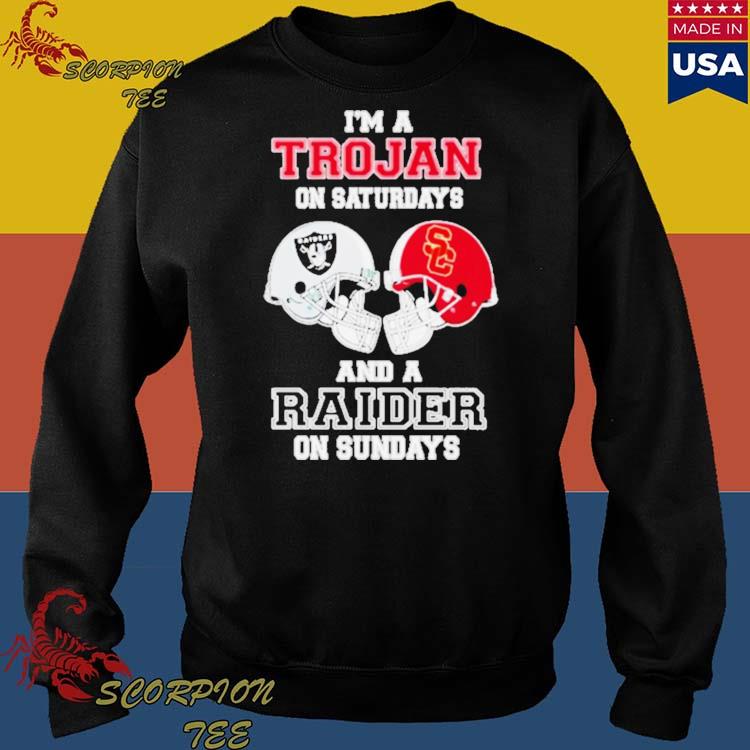 I'm A Trojans On Saturdays And A Raiders On Sundays Helmet 2023 T Shirt -  Limotees