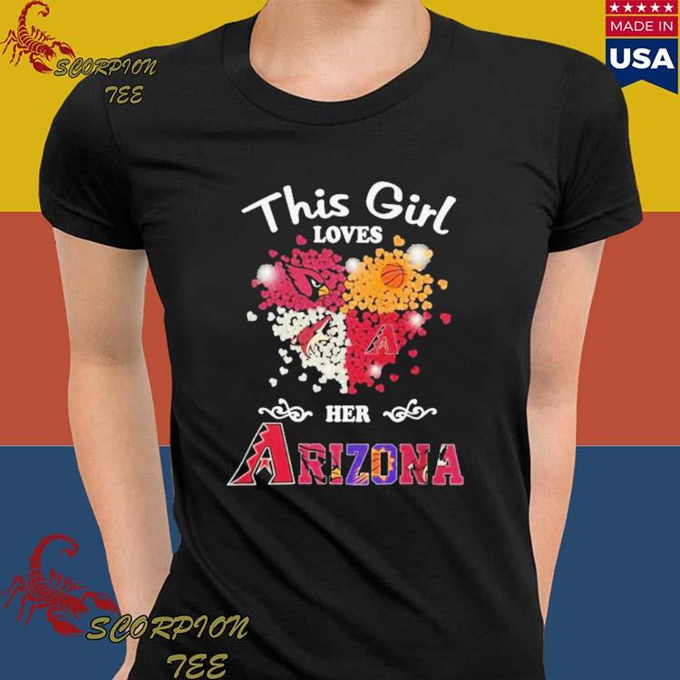 This Girl Loves HerArizona Cardinals Women's Short Sleeve T Shirt V-Neck  Tops