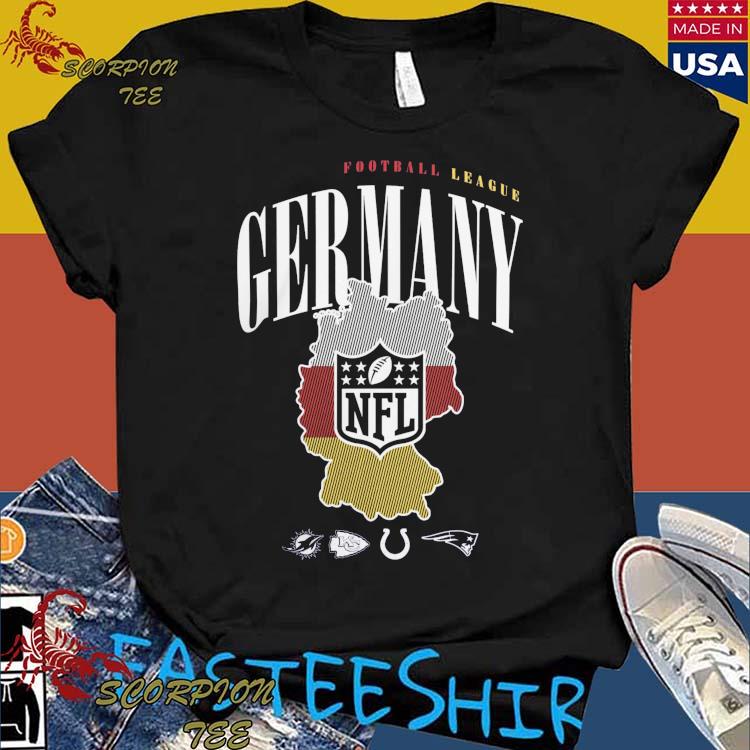 Germany Nfl Shield Frankfurt Hometown Dolphins Kansas Colts Patriots 4 Team  Graphic T-Shirts, hoodie, sweater, long sleeve and tank top