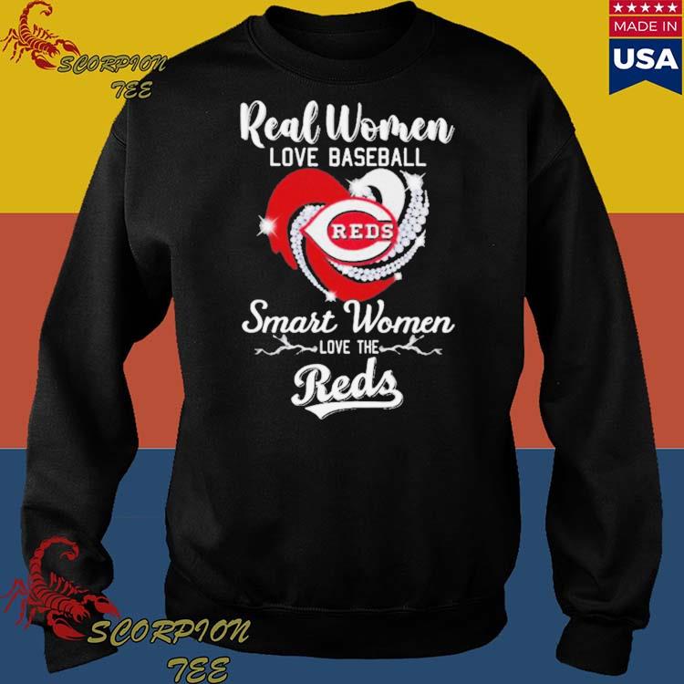 Real Women Love Basketball Smart Women Love The Cincinnati Reds Diamond  Heart 2023 Shirt - Peanutstee