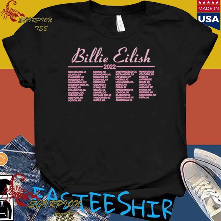 Official billie Eilish World Tour 2022 T-shirts