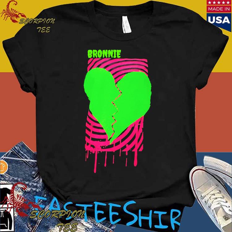 Official bronnie Green & Pink Swirl Broken Heart T-Shirts