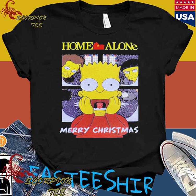 Official merry Christmas Home Alone Bart The Simpsons T-shirts