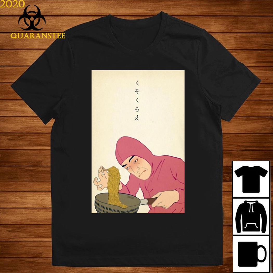 pink guy ramen shirt