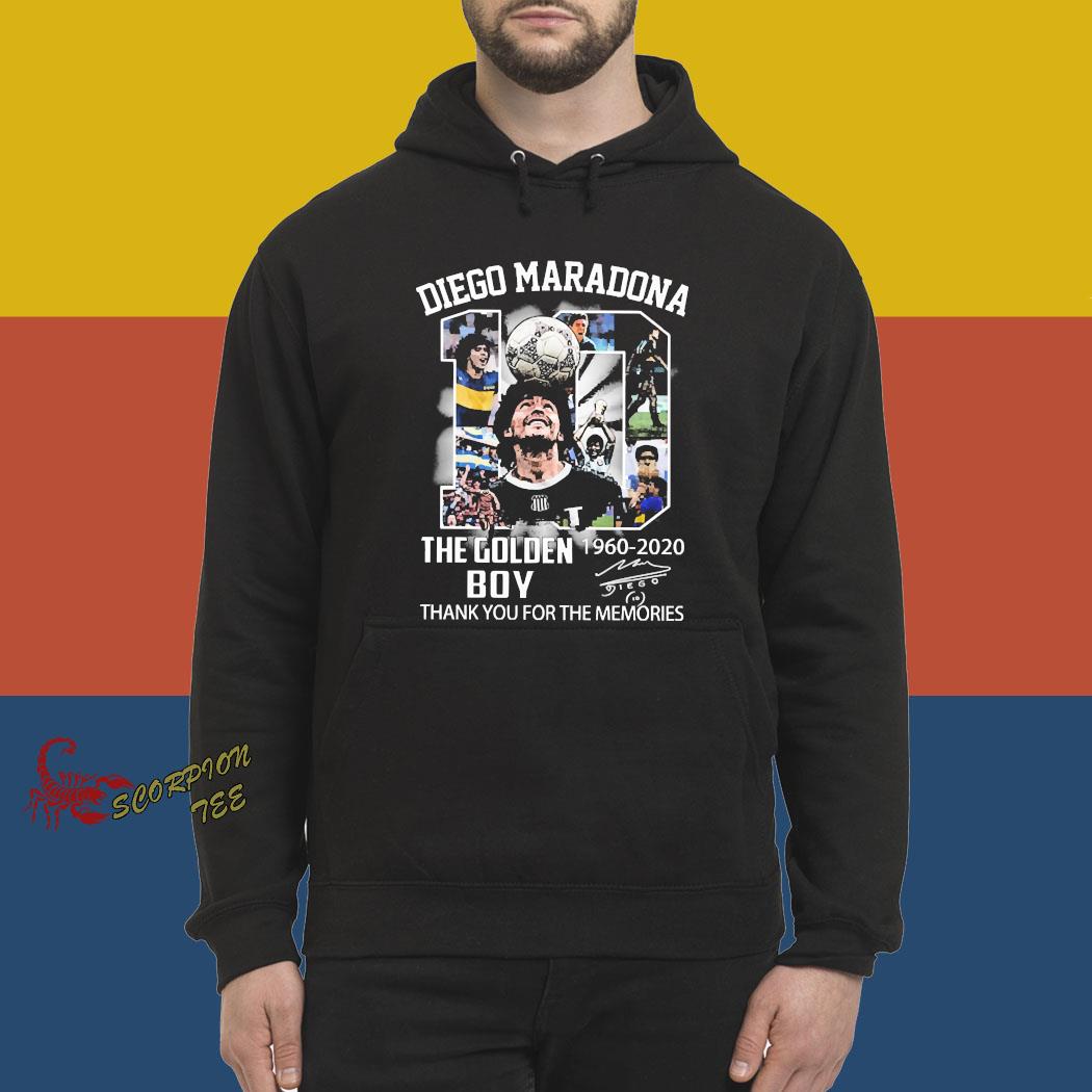 10 Diego Maradona The Golden Boy 1960 Thank You For The Memories Signature Shirt Hoodie Long Sleeve And Tank Top